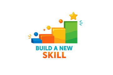 Build a new skill: colorful bar chart with rising steps and star