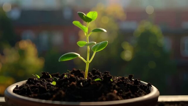 室内の植物に現れた、まだ完全に開いていない小さな葉先を捉えた映像です。
横から差し込む柔らかな自然光が、葉の質感を静かに際立たせます。
わずかな風による揺れと、ゆっくりしたカメラの寄りが成長を強調します。