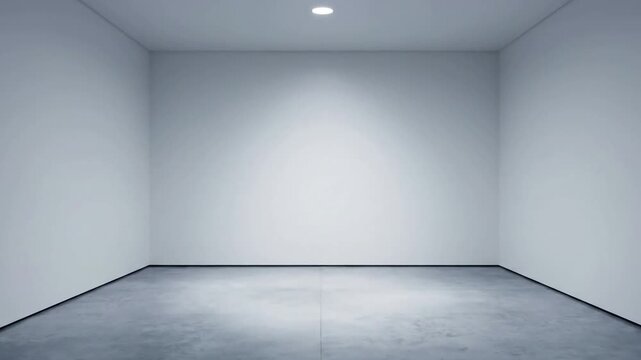 Modern Interior Skylight Glow A static shot of a pristine, minimalist interior space, bathed in soft, natural light filtering from an unseen skylight, creating subtle, moving patterns of illumination