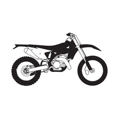 Fototapeta premium Silhouette of a Dirtbike Rider in Action on an Offroad Trail.