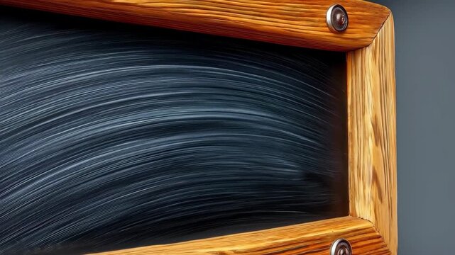 Blank Slate of Education: A close-up shot captures the classic aesthetic of a school chalkboard in its natural wood-framed, offering a minimalist background.