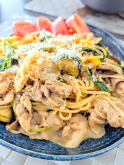 茄子と豚肉の旨味が広がる和風スパゲッティ