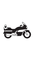 Fototapeta premium Side-view silhouette motorcycle icon illustration for transportation design.