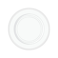 Blank White Plate on White Background