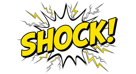 Yellow Shock Comic Book Text Illustration.