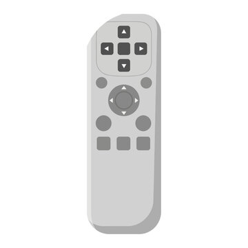 Modern remote control with navigation buttons on white background