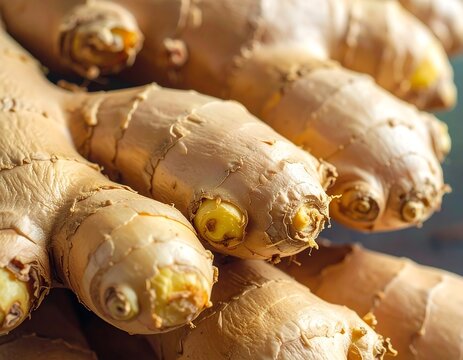 Fresh Ginger Root - A Close-Up of Natures Spice.
