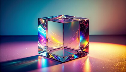 Surreal still life Firefly Flower emerging from soft colored fog in a mystical ambiance