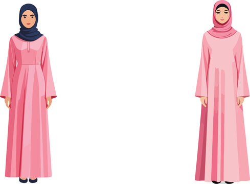 Islamic Female Fashion Abaya Icon for Ramadhan