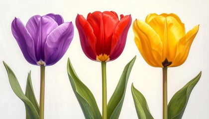Colorful Tulips in Full Bloom - A Vibrant Floral Display.