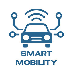 Smart mobility icon with connected car