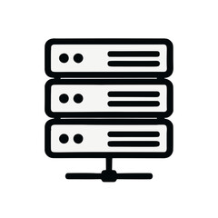 Server infrastructure icon with stacked servers