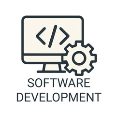 Software development icon with code brackets