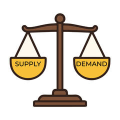 Supply and demand balance icon