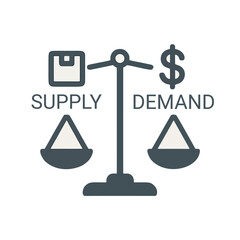 Supply and demand balance icon