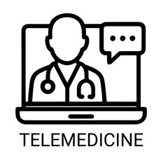 Telemedicine icon with doctor on screen