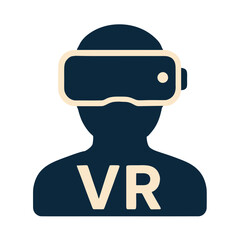 Virtual reality icon with VR headset