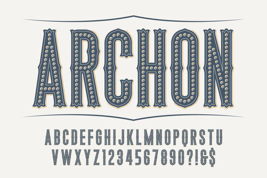 Retro circus show alphabet, fairy LED lamps letters and numbers.