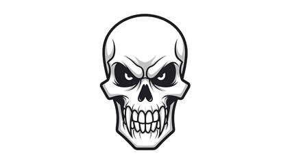 Fototapeta premium Black and White Skull Illustration Design.