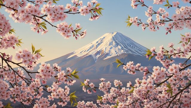 cherry blossom in the mountains