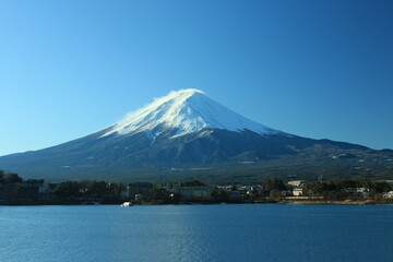 河口湖と富士山