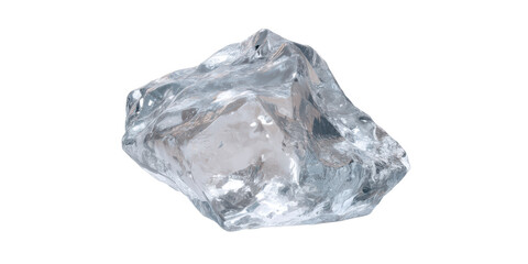 Obraz premium A Realistic 3d Render of a Single Irregularly Shaped Clear Ice Cube with Detailed Reflections and Refractions Isolated on a Transparent Background.