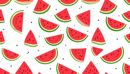 Watermelon Slice Pattern - Refreshing Summer Fruit Design.