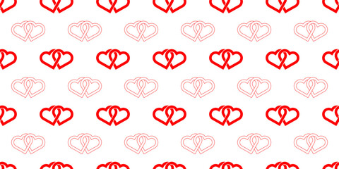 Red interlocking heart seamless pattern for wedding and romantic backgrounds