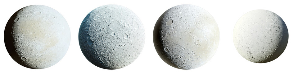 Four realistic eggs appear against a clean background, demonstrating various textures. Each egg is unique. 