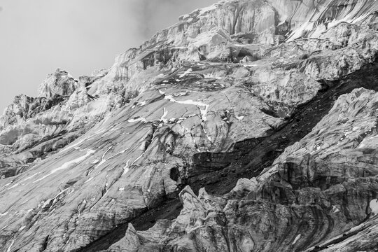 Glacial ice texture close-up Nevado del Cocuy National Park Colombia mountains