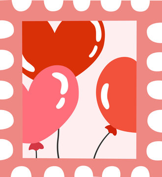 Valentine&rsquo;s Day Stamps Illustration 