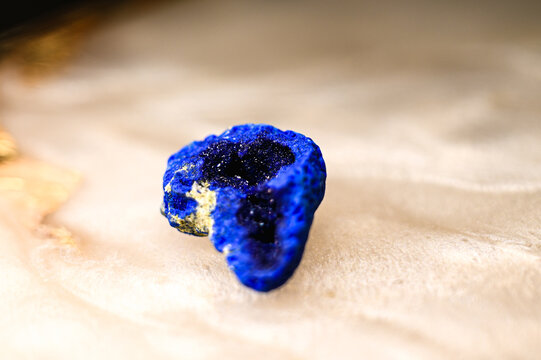 Azurite in the background close-up