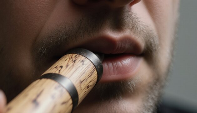 Artistic Quena Flute Close-up