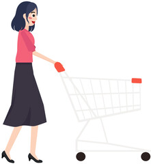 woman with shopping cart