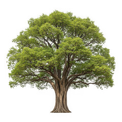 Obraz premium Large green tree with thick trunk