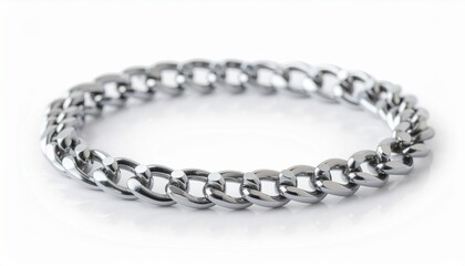 Obraz premium Chain Bracelet Clean Detail View on White Background