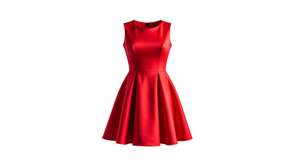 Elegant Red Dress Front View, Classic Evening Wear Style, isolated on transparent background
