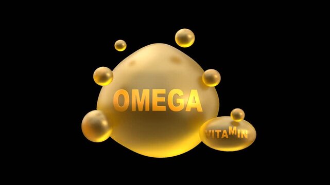 3D Supplement vitamin omega 3 | Alpha Channel