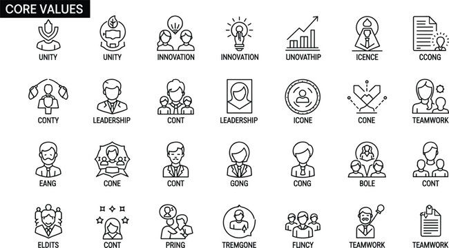 Black and white representing business core values minimalistic teamwork