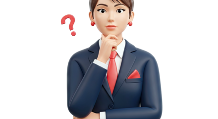 Businesswoman with Question Mark