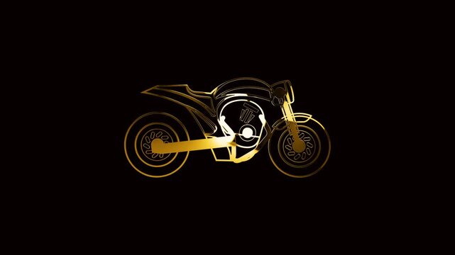 luxury gold set of a motorcycle service logo