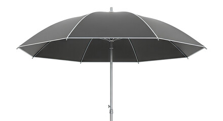 Obraz premium Modern dark grey umbrella with metallic accents on a white background