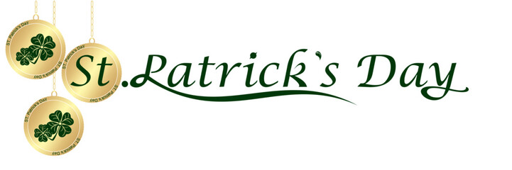 text vector illustration of coins for St. Patrick's Day background.