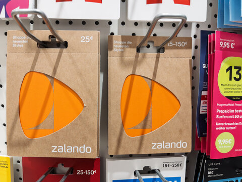 Zalando Gift Card Display in Retail Store