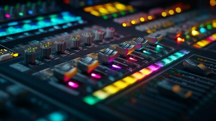 Professional Audio Mixer Faders Moving / 自動で動くプロ用オーディオミキサーのフェーダー1