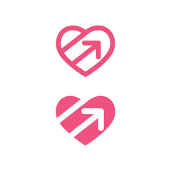Modern Heart Arrow Design for Startup and Relationship Progress