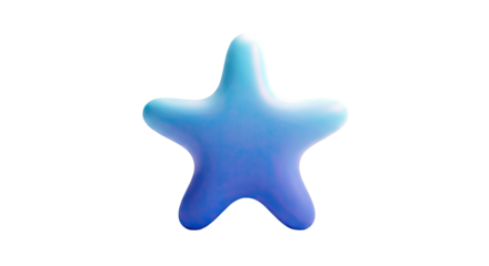 3D Blue Star Icon with Gradient