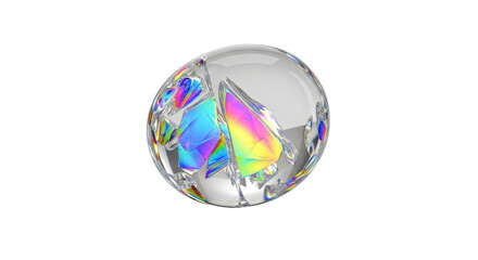 Abstract Crystal Sphere with Rainbow Refractions