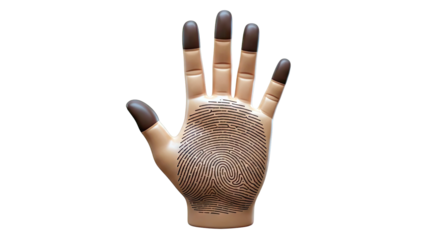Hand with fingerprint and dark fingertips