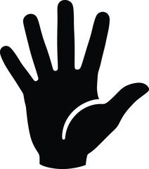 Obraz premium Vector illustration of an open hand with fingers spread, symbolizing gesture and human anatomy